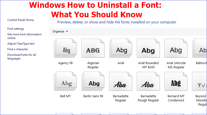 cover image uninstall font